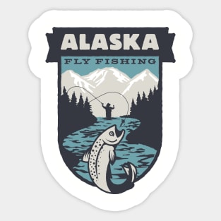 Alaska Fly Fishing Action Design Sticker